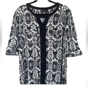 🔴SALE New Directions Woman black and white 3/4 sleeve size 1X blouse